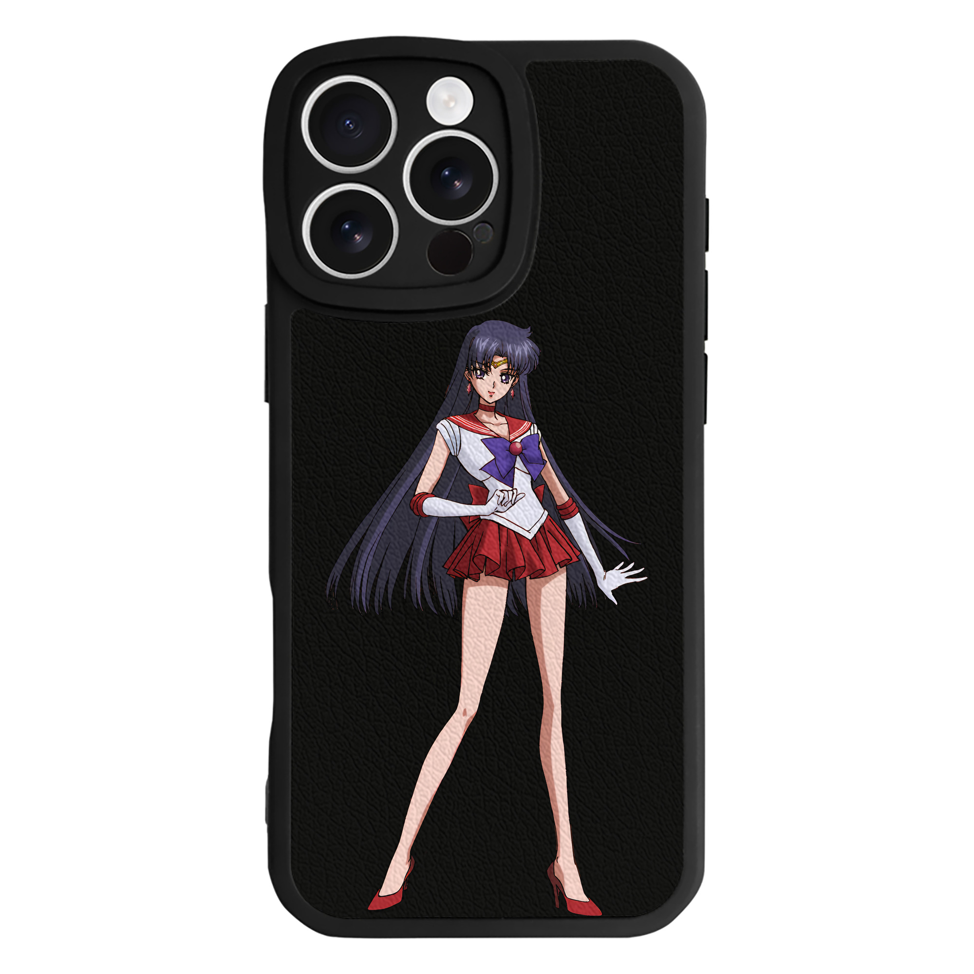 （画像用） 美少女戦士セーラームーン 火野レイ ひの レイ Sailor Moon Hino Rei （セーラーマーズ,Sailor Mars） 【iPhone 16シリーズ対応】シリコンスマホケース（レザー調） 材質：シリコン